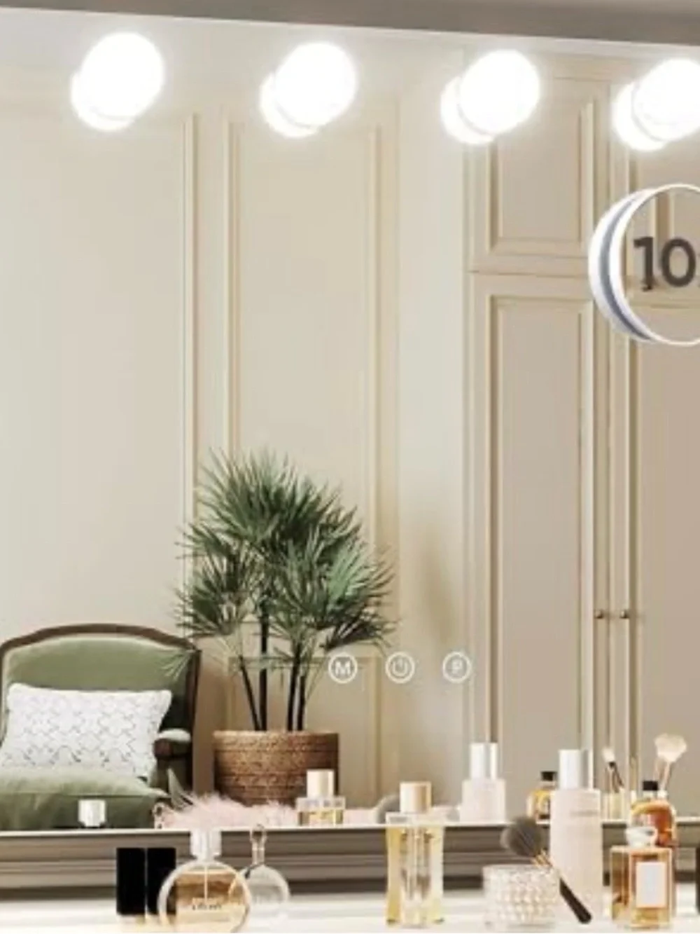 Vanity Lighted Makeup Mirror with Bright White Frame